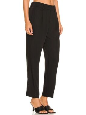 Vince Black High-Rise Tapered Pull-On Pant Straight Cropped Large